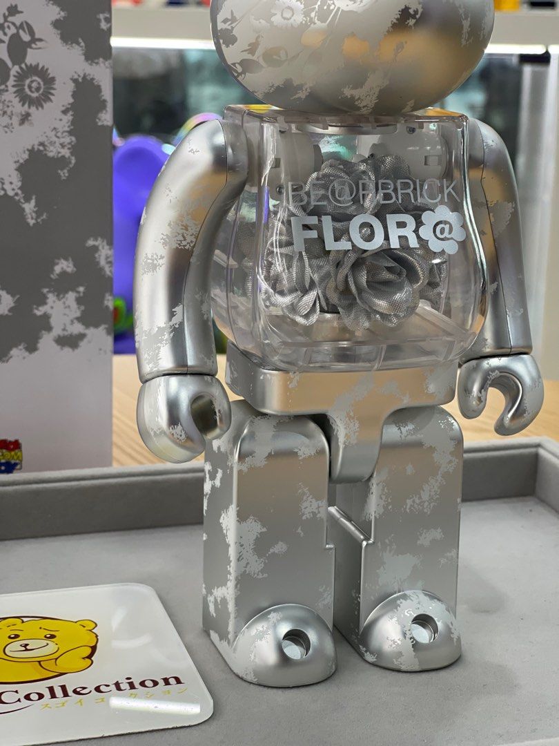[In Stock] BE@RBRICK x Flora #4 400% Silver (2G Exclusive Limited Edition)  bearbrick flor@ silver