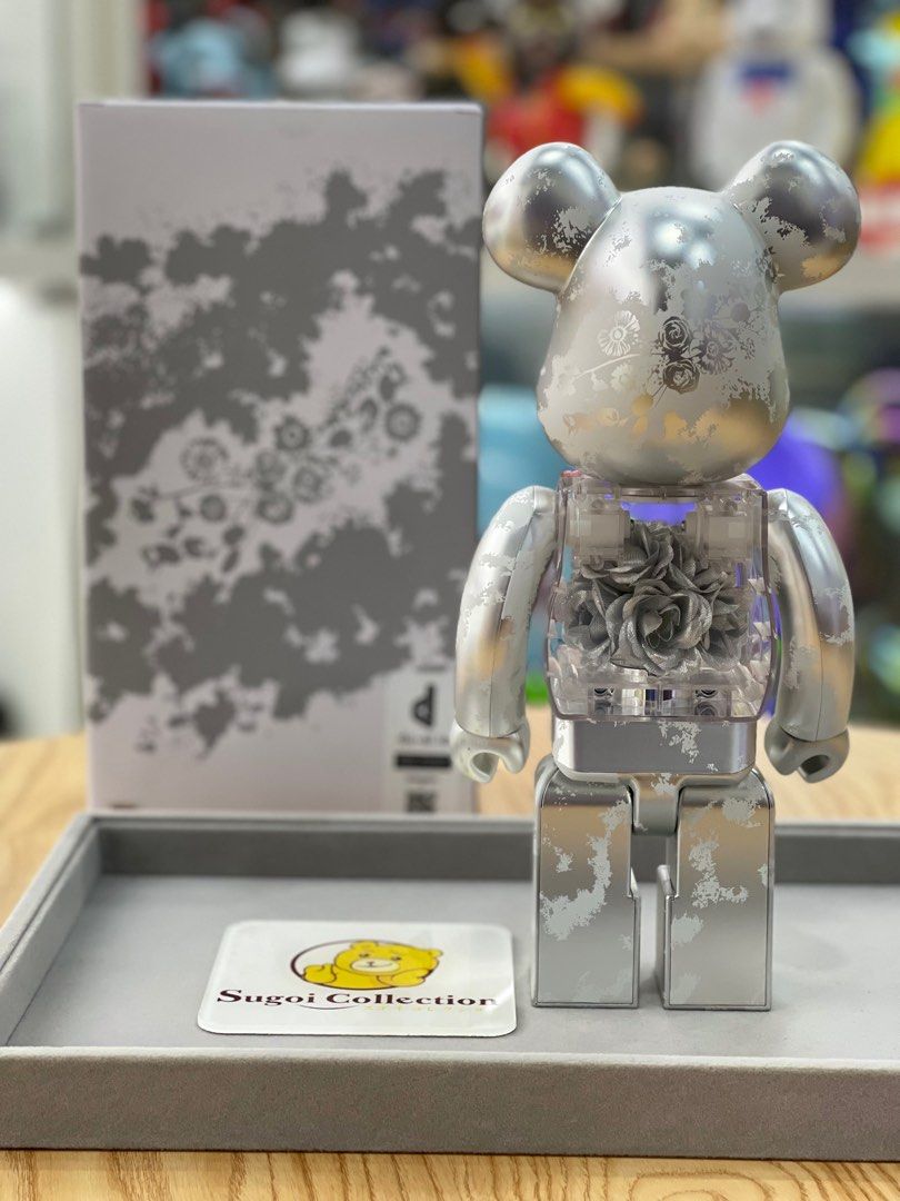 [In Stock] BE@RBRICK x Flora #4 400% Silver (2G Exclusive Limited Edition)  bearbrick flor@ silver