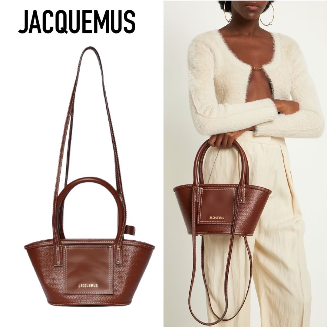 Jacquemus Le Petit Panier Soli Cuir Leather Tote Bag - Brown