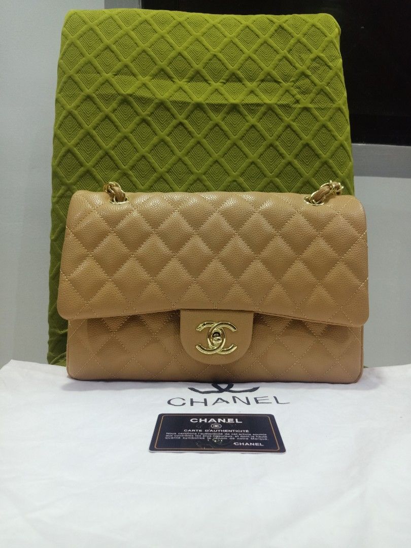 Japan Preloved Double Flap Chanel (Category: Luxury Bags & Wallets) located in Cebu City. Submitted by day.98 (Listing ID 1236558317, Image 1). Description: selected from japan surplus caviar leather genuine leather with holo sticker 27 cm no flaws.