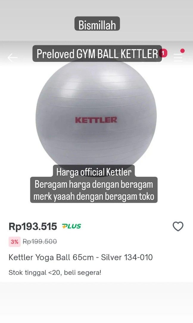 Harga gym sales ball kettler