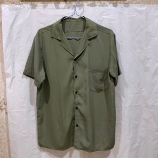 kemeja army shirt overized unisex hijau