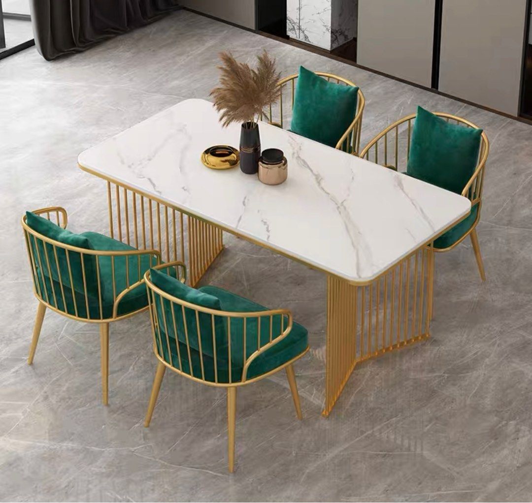 KHLOE Modern Dining Table & Chairs, Furniture & Home Living, Furniture