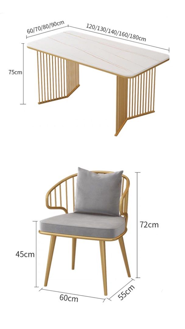 KHLOE Modern Dining Table & Chairs, Furniture & Home Living, Furniture