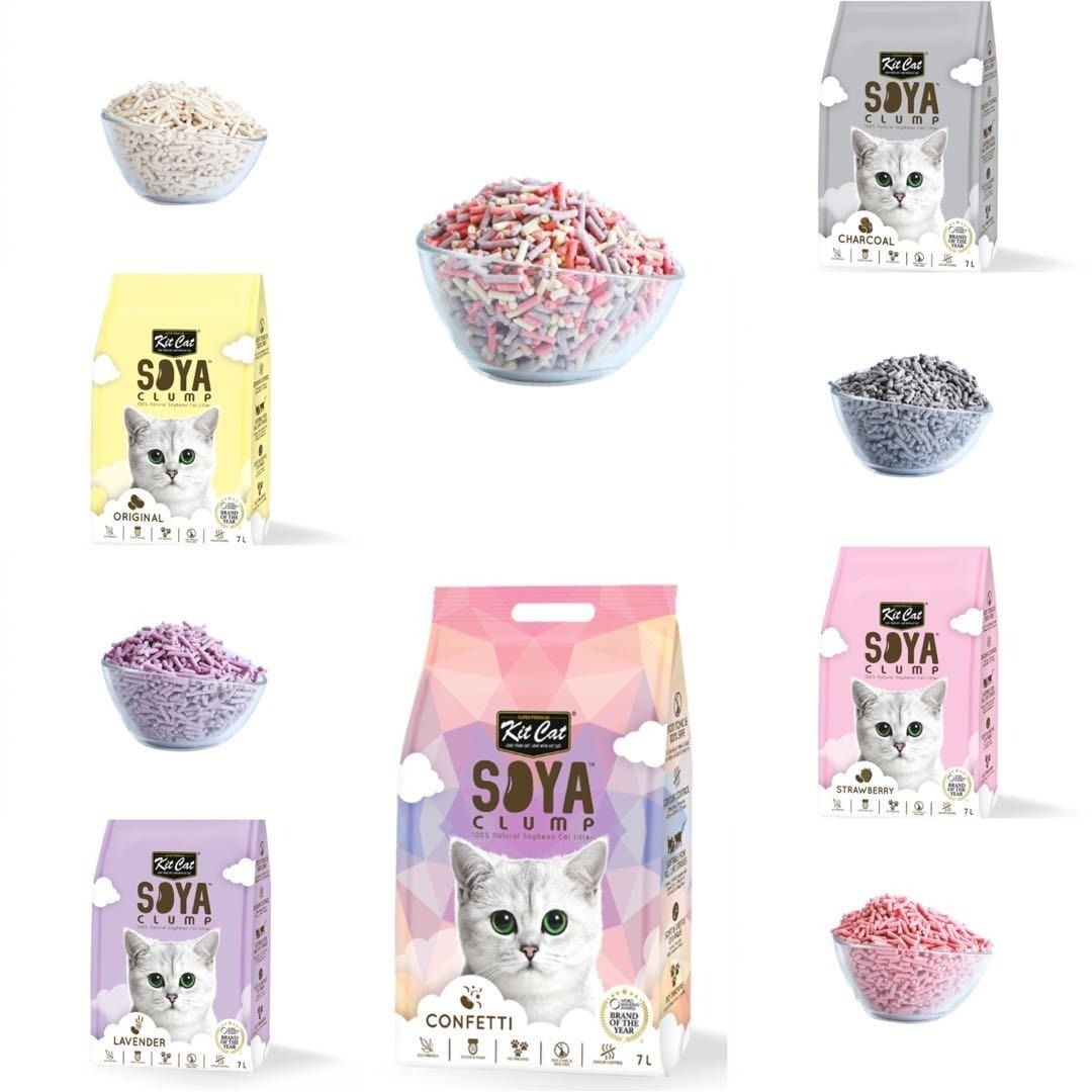 Curated visual reference: Visual Reference: Kit Cat Soya Clump Tofu Litter Cat Litter 7L Non