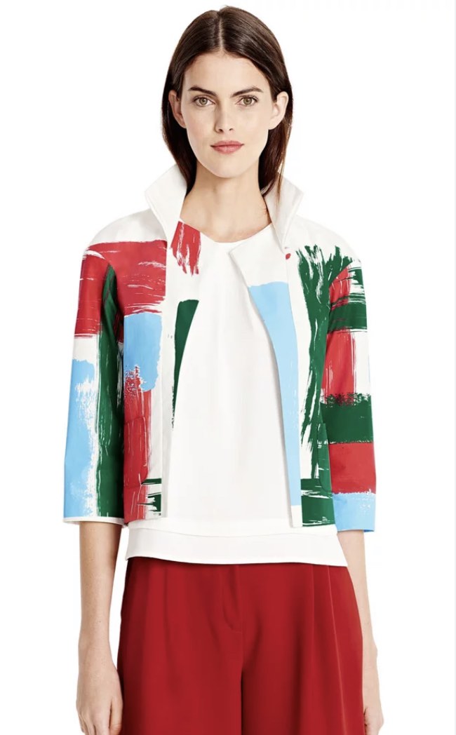 LANDS END Dahlia Brush Stroke Jacket, Women's Fashion, Coats, Jackets