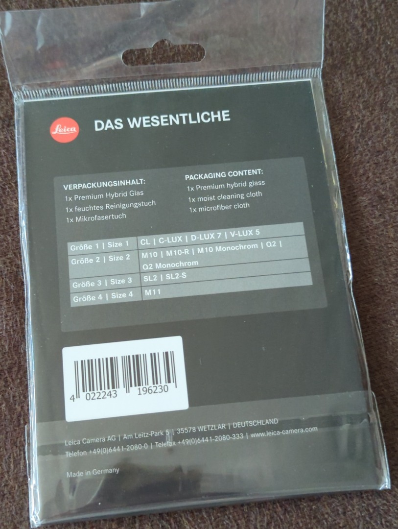 Leica Premium Hybrid Glass 3 inch Screen Protector, Photography ...
