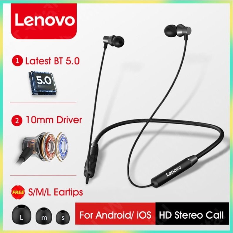Lenovo bluetooth online headphones he05