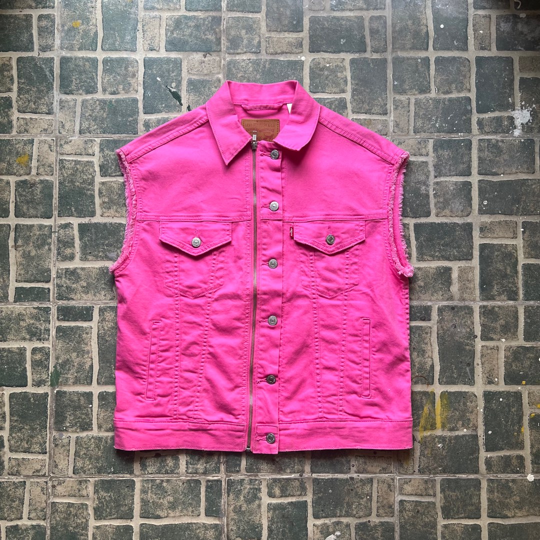Levis Pink Denim Vest, Men's Fashion, Coats, Jackets and Outerwear on