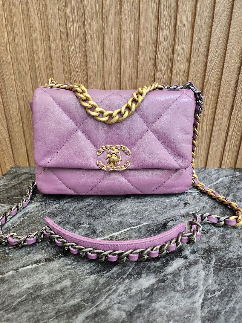 Chanel 19 bag purple store