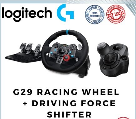 Logitech G29 Driving Force Race Wheel + Logitech G Driving Force Shifter  Bundle