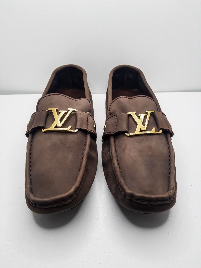 Louis Vuitton Souliers Brown Nubuck Suede Loafers Moc Size UK 7 US 8