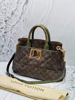 Authentic Louis Vuitton Gaia Monogram Python Handle Ostrich Detail Shoulder  Bag