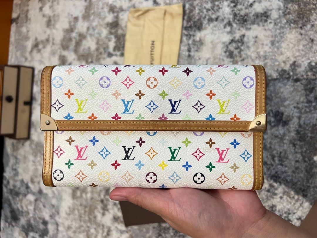 Louis Vuitton Rare Game On White Monogram Multicolor Long Sarah Wallet Porte