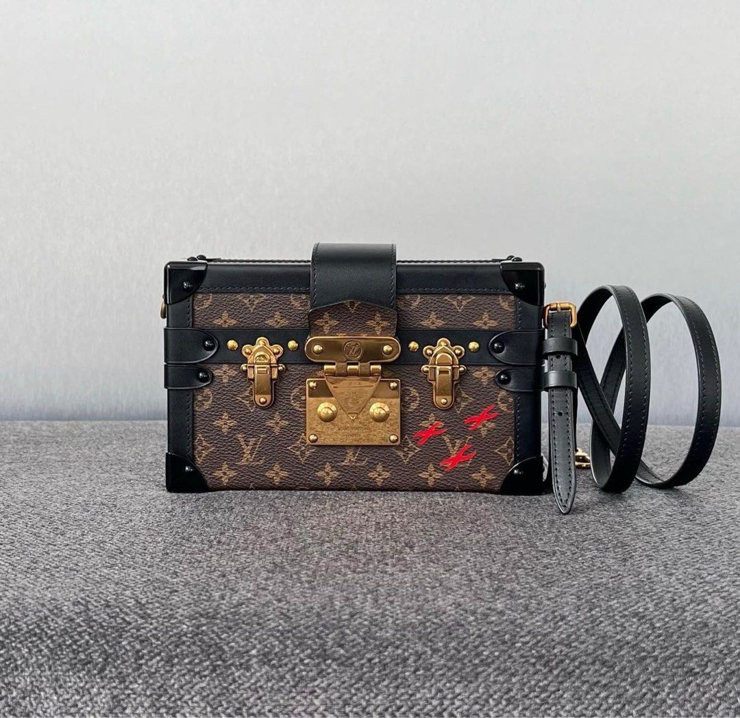 LOUIS VUITTON  BLACK LIMITED EDITION PETITTE MALLE MINI BAG IN CALFSKIN  LEATHER WITH REFLECTIVE MONOGRAM AND SILVERTONE HARDWARE 2015  Handbags  and Accessories  2020  Sothebys