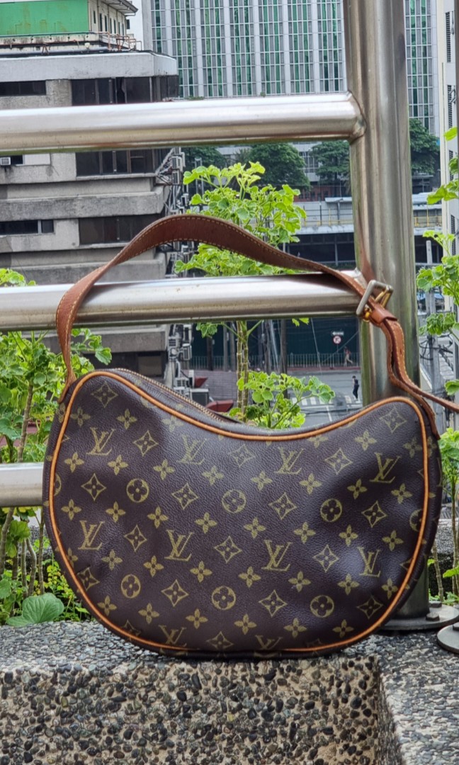 Red Louis Vuitton Monogram Croissant MM Hobo Bag