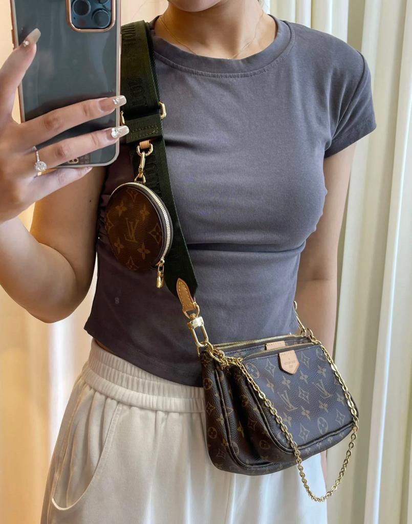 Louis vuitton multi-pochette handbag/clutch in brown - Depop