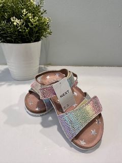 NEXT Cock-based kids Toddler Rainbow Silver sandals (5.5)