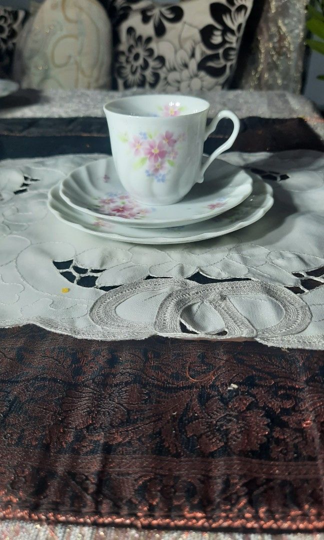 Noritake primula espresso trio with pink floral pattern (Category: Coffee & Tea Tableware) located in Manila. Submitted by luckycharm_215 (Listing ID 1236473421, Image 1). Description: New,no box.