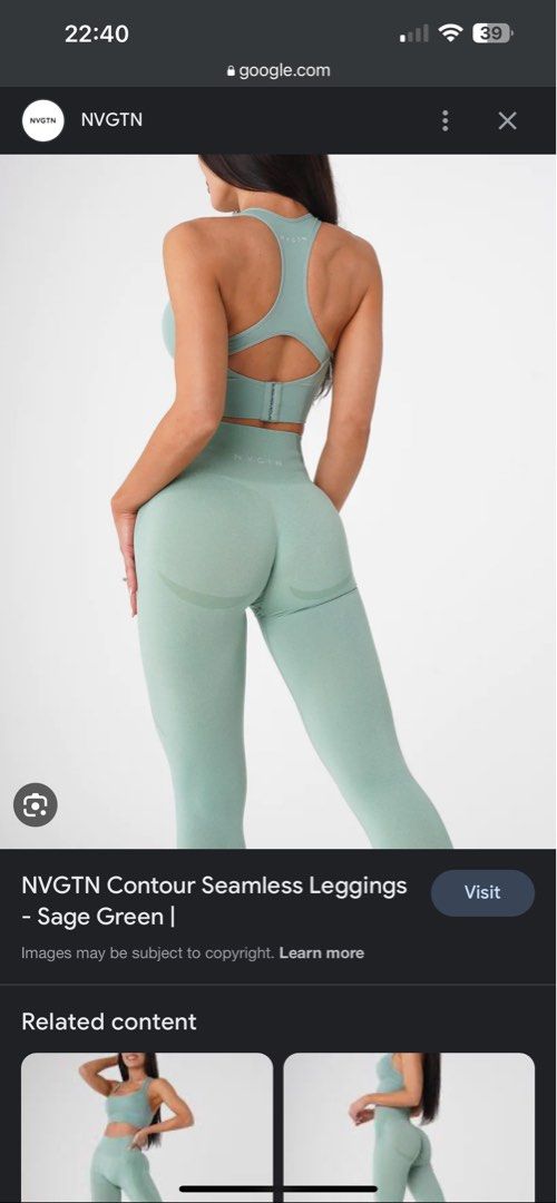 NVGTN LEGGINGS IN SAGE GREEN SIZE S