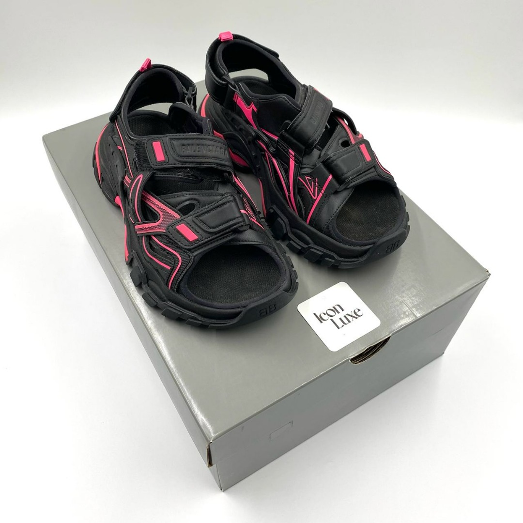 P2126 Balenciaga Track Sandal In Blackpink Size 36 Luxury