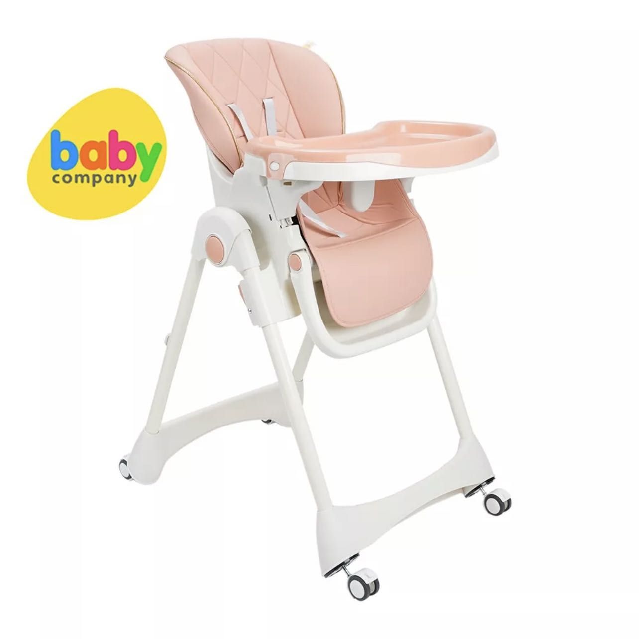 Baby Company Pink Folding High Chair Babies Kids Nursing Feeding Baby High Chairs on Carousell