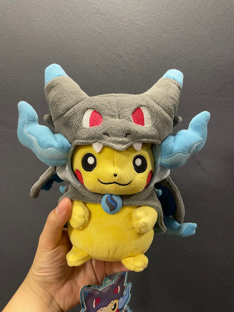 POKEMON CENTER PONCHO PIKACHU PLUSH MEGA CHARIZARD X Hobbies