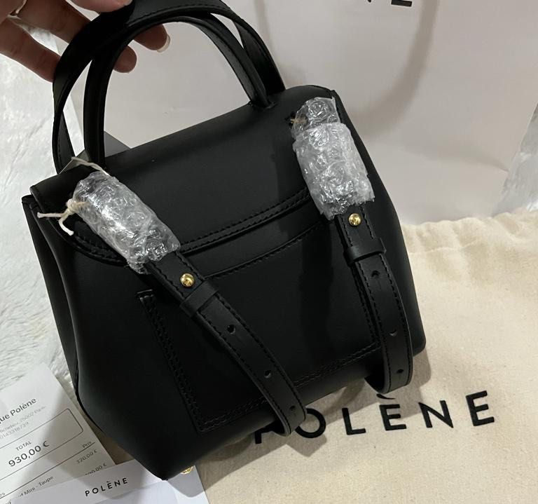Polene numero uno nano black smooth leather new mei 2023 on Carousell