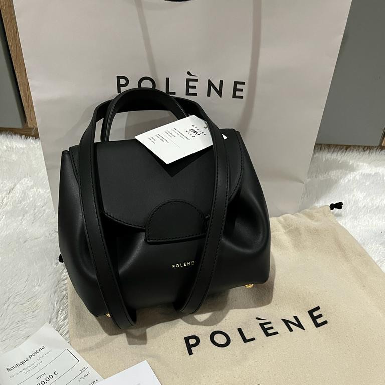 Polene numero uno nano black smooth leather new mei 2023 on Carousell