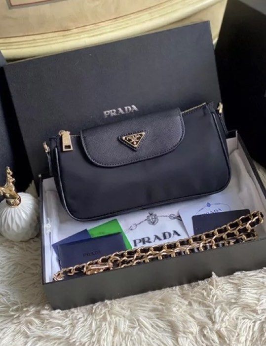 Prada crossbody chain bag (Category: Luxury Bags & Wallets) located in Angeles City. Submitted by lux.finds (Listing ID 1236422855, Image 1). Description: Diclaimer: we are not affiliated with the brand stated in this post, no infringement intended. All copyrights are reserved to its brandowners ..