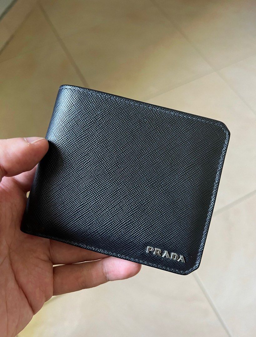 Prada Saffiano Leather Wallet 2MO513 Black Men s Fashion Watches Accessories Wallets Card Holders on Carousell