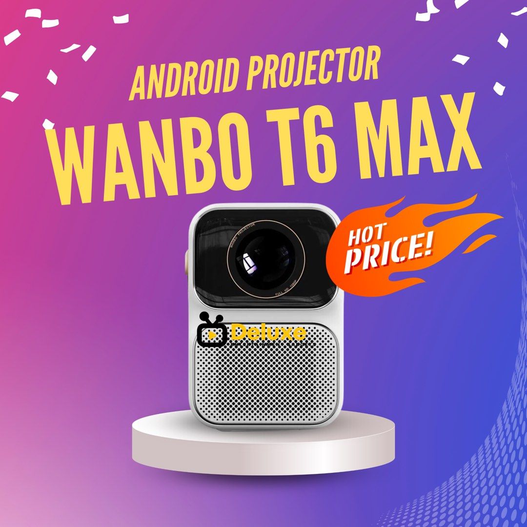 PROMO WANBO T6 MAX ANDROID PROJECTOR, TV & Home Appliances, TV ...