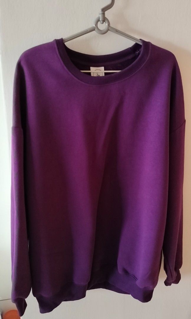 Purple Pullover sweater Men s Fashion Coats Jackets and