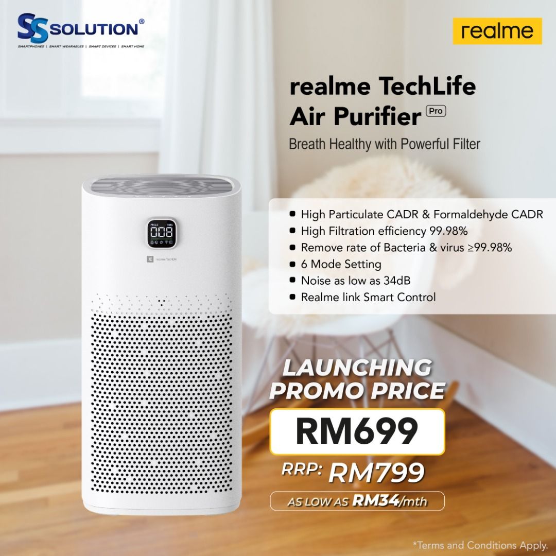 realme Techlife Air Purifier PRO 1 Year Warranty by realme
