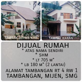 Rumah dijual Tambangan, Mijen Semarang