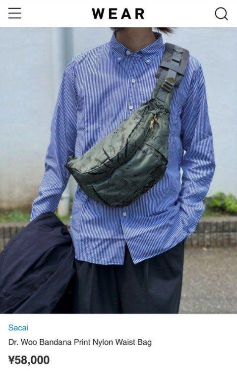 Sacai Dr.Woo Porter限量腰包, 名牌, 手袋及銀包- Carousell
