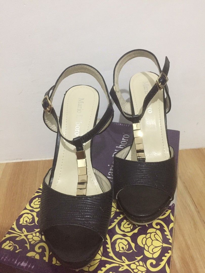 Sale Mario D boro 4 inch black heels Women s Fashion Footwear