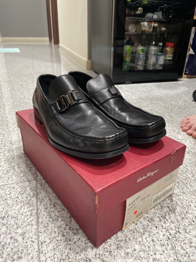 SALVATORE FERRAGAMO TASTO NERO CALF Men s Fashion Footwear Dress Shoes on Carousell