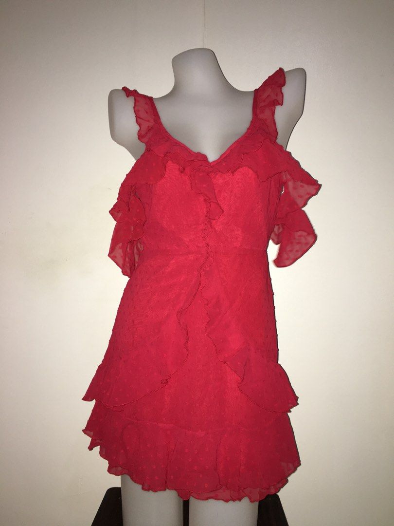 SHEIN Red Ruffles Havana Sexy Dress (with pouch), Women's Fashion, Dresses  & Sets, Dresses on Carousell
