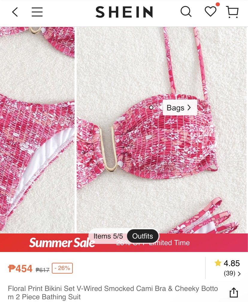 SHEIN Two piece swimsuit (used) on Carousell