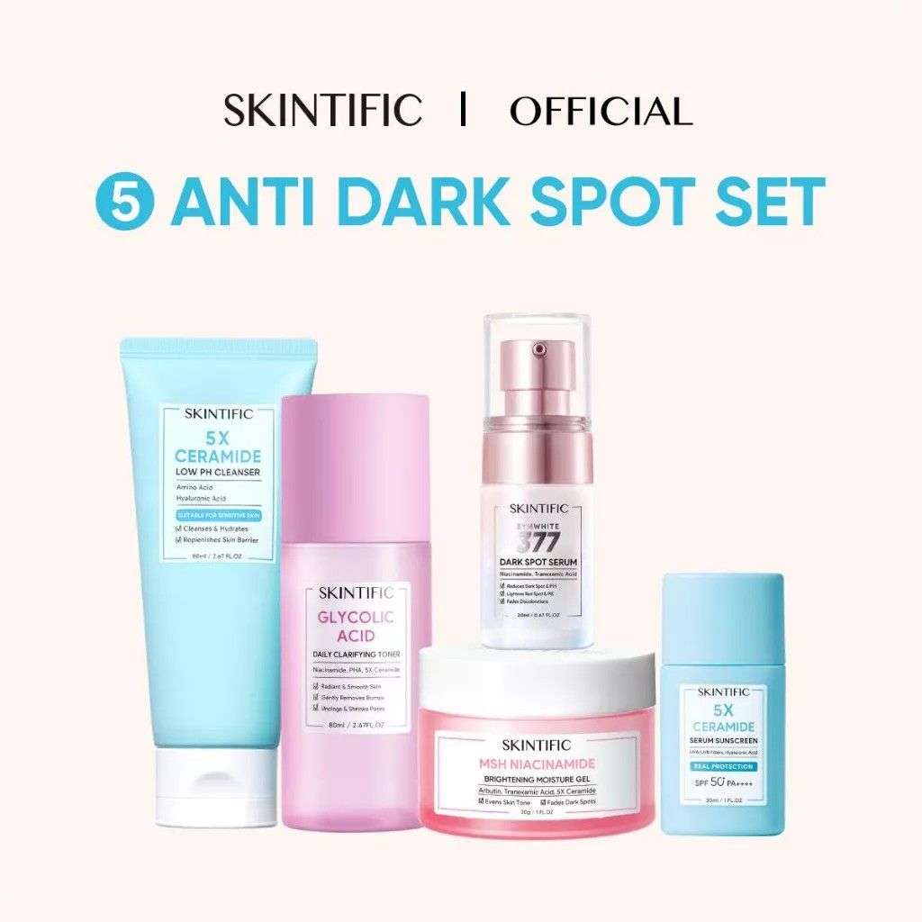SKINTIFIC 5pcs with sunscreen - Paket Skincare Low pH Cleanser on Carousell