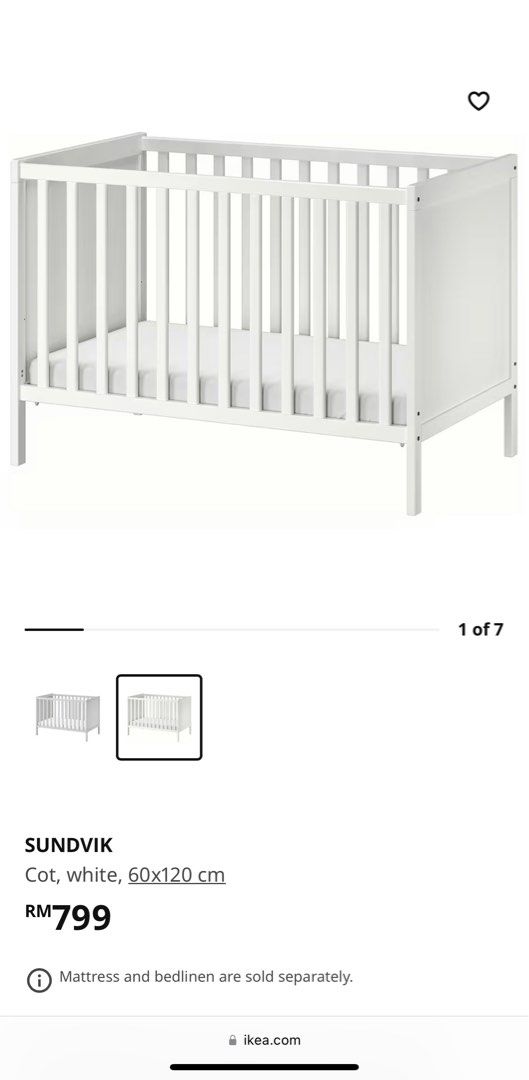 SUNDVIK Baby Cot / Baby Crib, Babies & Kids, Baby Nursery & Kids