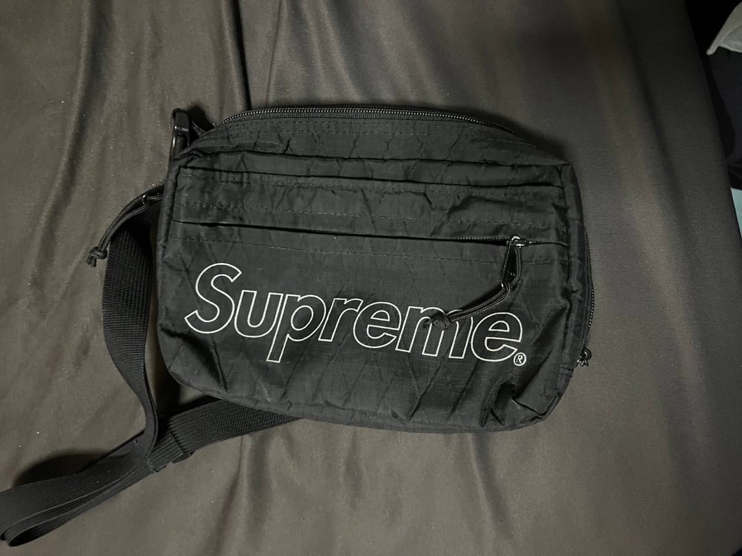 Supreme The North Face Leather Shoulder Bag Black FW18