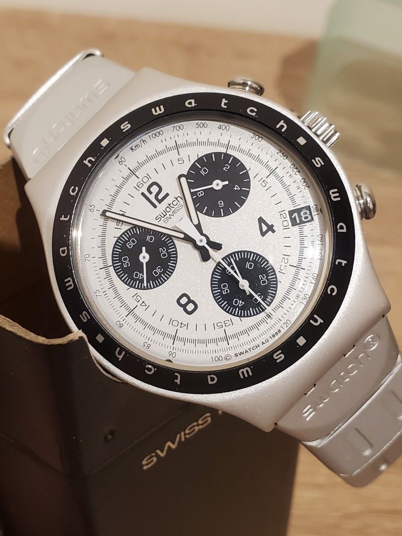 swatch irony chrono, 名牌, 手錶- Carousell