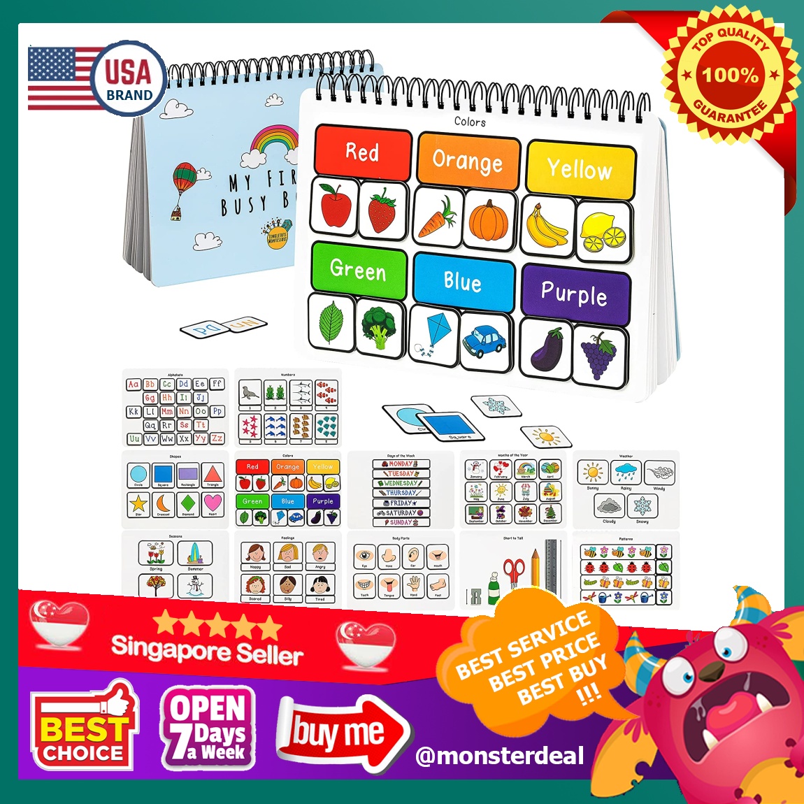 Tinkletots Montessori Preschool Busy Book for Toddlers, Montessori Toys ...