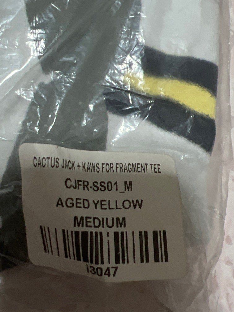 Travis Scott Cactus Jack + Kaws For Fragment Tee- Aged Yellow