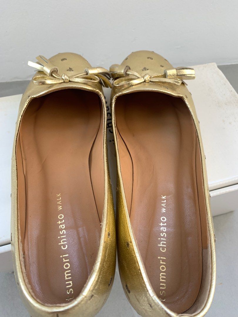 Tsumori Chisato Walk gold oxfords JP23.5 Luxury Sneakers