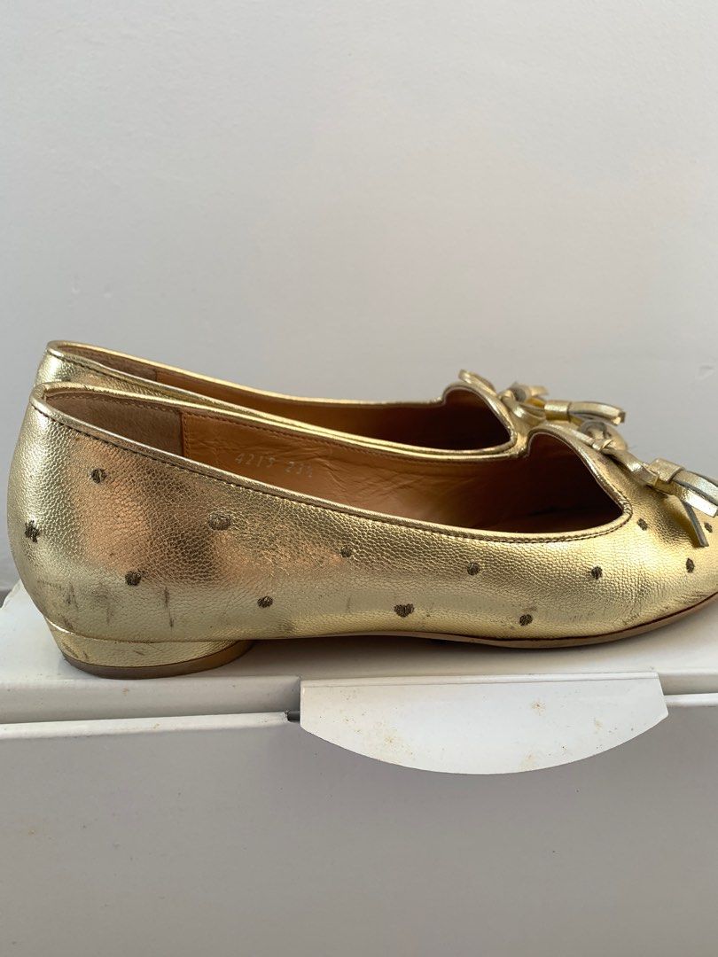 Tsumori Chisato Walk gold oxfords JP23.5