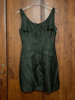 (UK10) Gucci Rayon Military Slip Dress