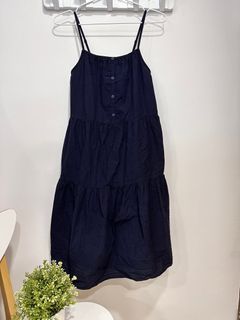 Uniqlo Woman Girls Black Linen Dress  (Size 160, fit M or L)